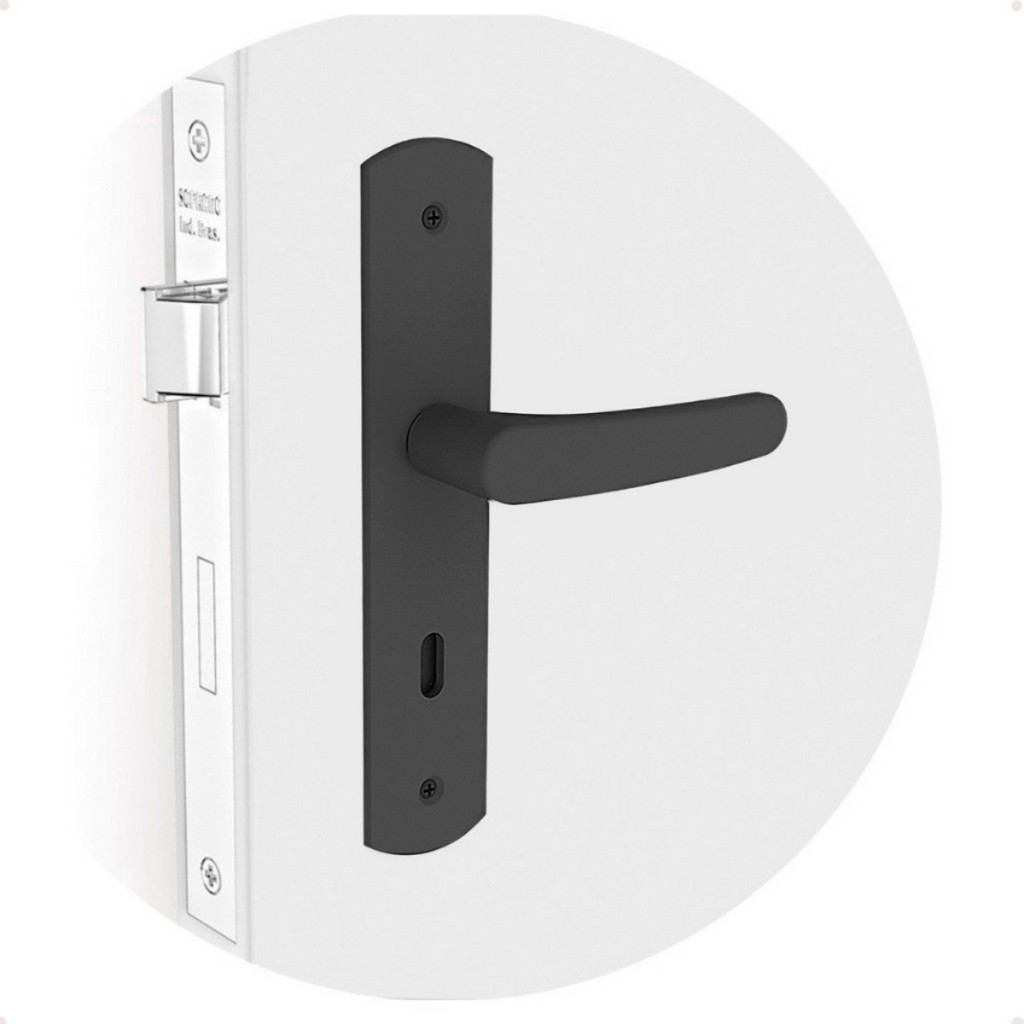 Fechadura Ipanema Completa Porta Interna Quarto Preta Maquina 40 Anti Ferrugem Soprano ESP27 (40X53) em Oferta na Shopee
