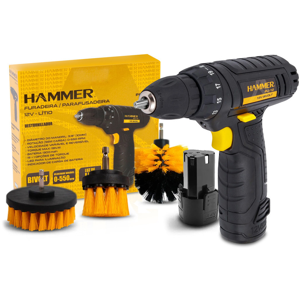 Furadeira Parafusadeira À Bateria 12v Bivolt Com Acessórios em Oferta na Shopee