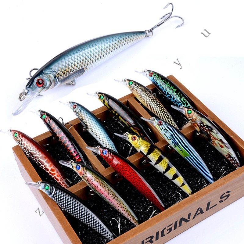 Isca Artificial Revestimento Pintado Isca Biônica Minnow 11cm /11.5g Isca Falsa Ferramenta de Pesca com Isca Dura