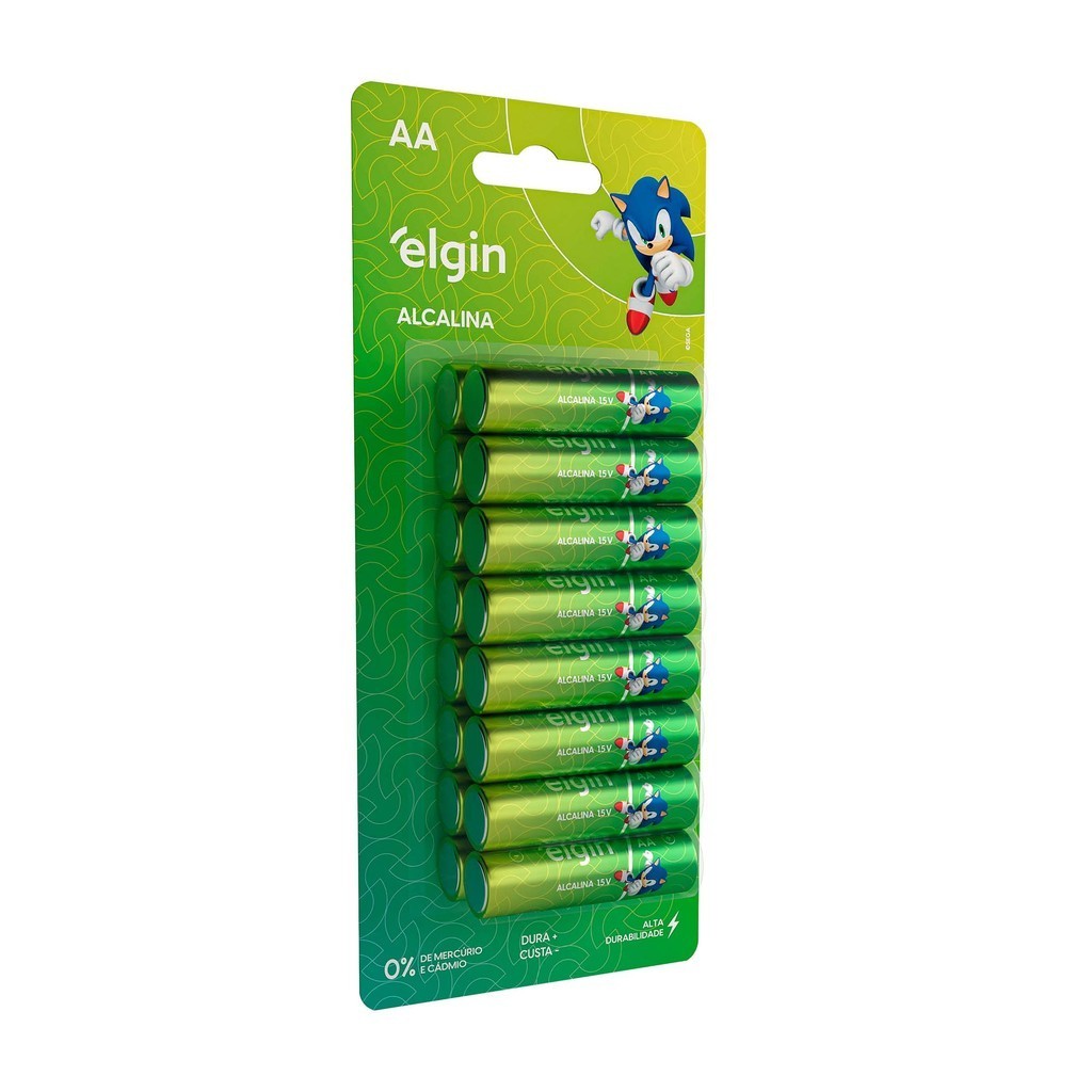 Pilha Alcalina AA Elgin Bateria 2A Pequena 16 unidades em Oferta na Shopee