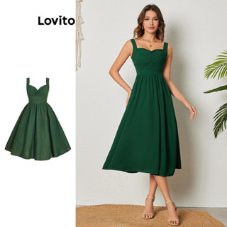 Lovito Vestido Elegante Com Estrutura De Coração Liso Para Mulheres LBL08403