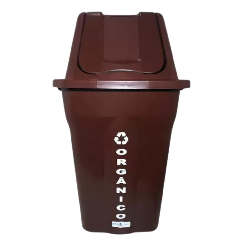 CESTO LIXEIRA BASCULANTE COLETA SELETIVA ORGANICO 60L RECICLAVEL RESISTENTE