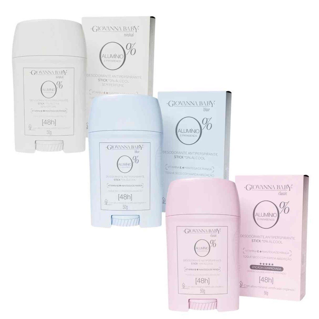 Desodorante Stick 0% Alumínio Giovanna Baby 50g em Oferta na Shopee