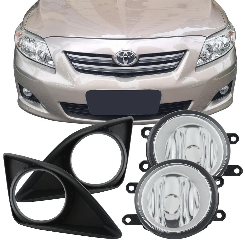Par Farol Milha Corolla 2008 09 10 2011 + Grades Milha Com Furo