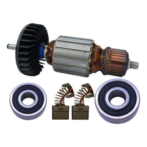 Induzido 220V + Rolamentos + Carvão para Makita 9067 / 9069