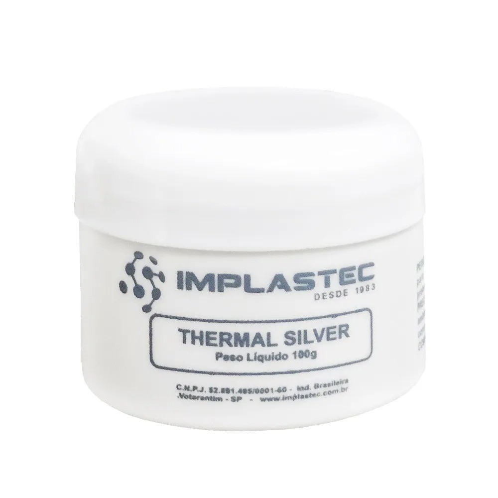 Pasta Térmica 1.6 W/m.K Implastec Thermal Silver Pote 100g