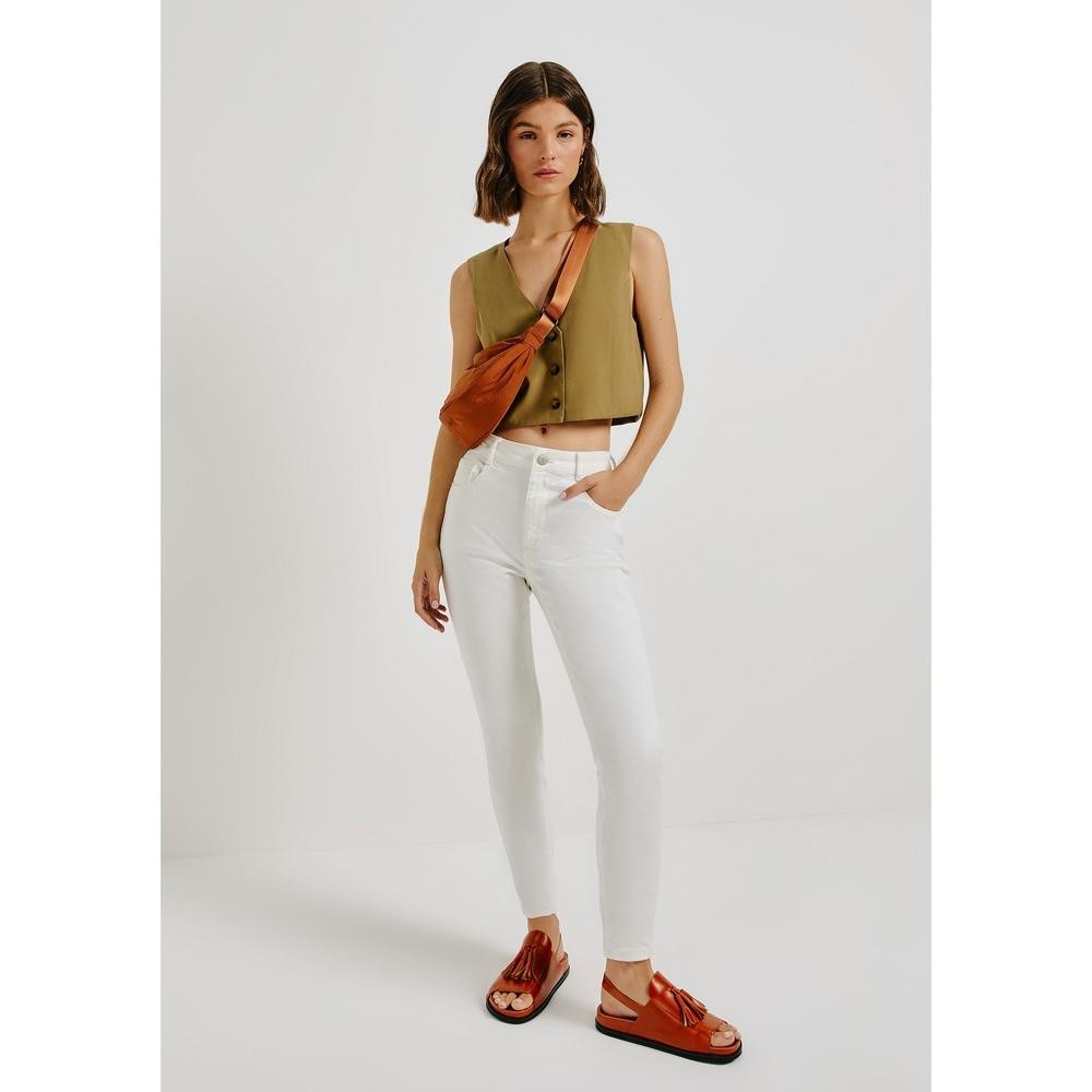 Calça Feminina Skinny Cintura Alta Em Sarja Com Elastano Hering - Women Clothes