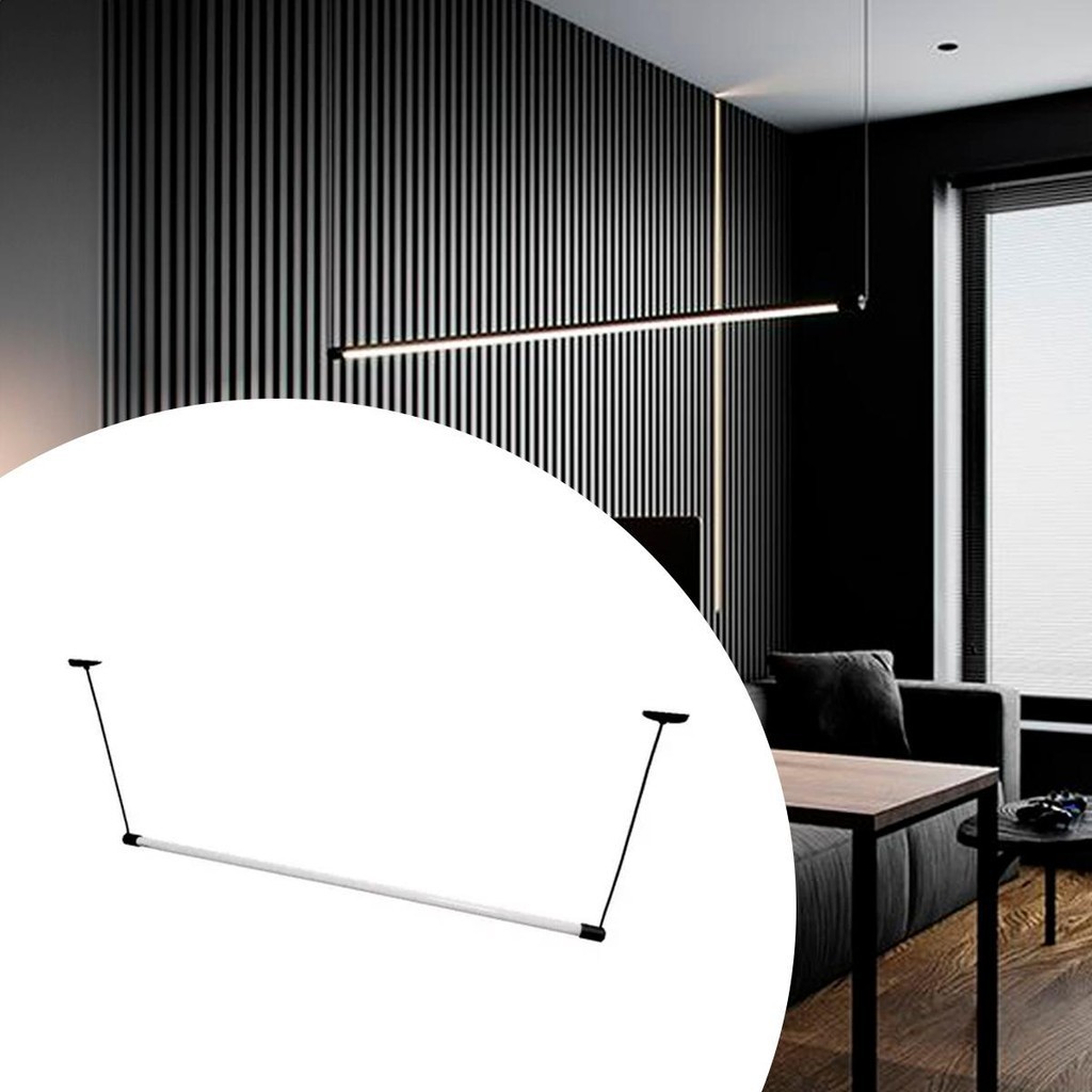 Pendente Luminária de teto Slim Tubular de Led T-8 Altura Regulável para Escritório, sala, quarto