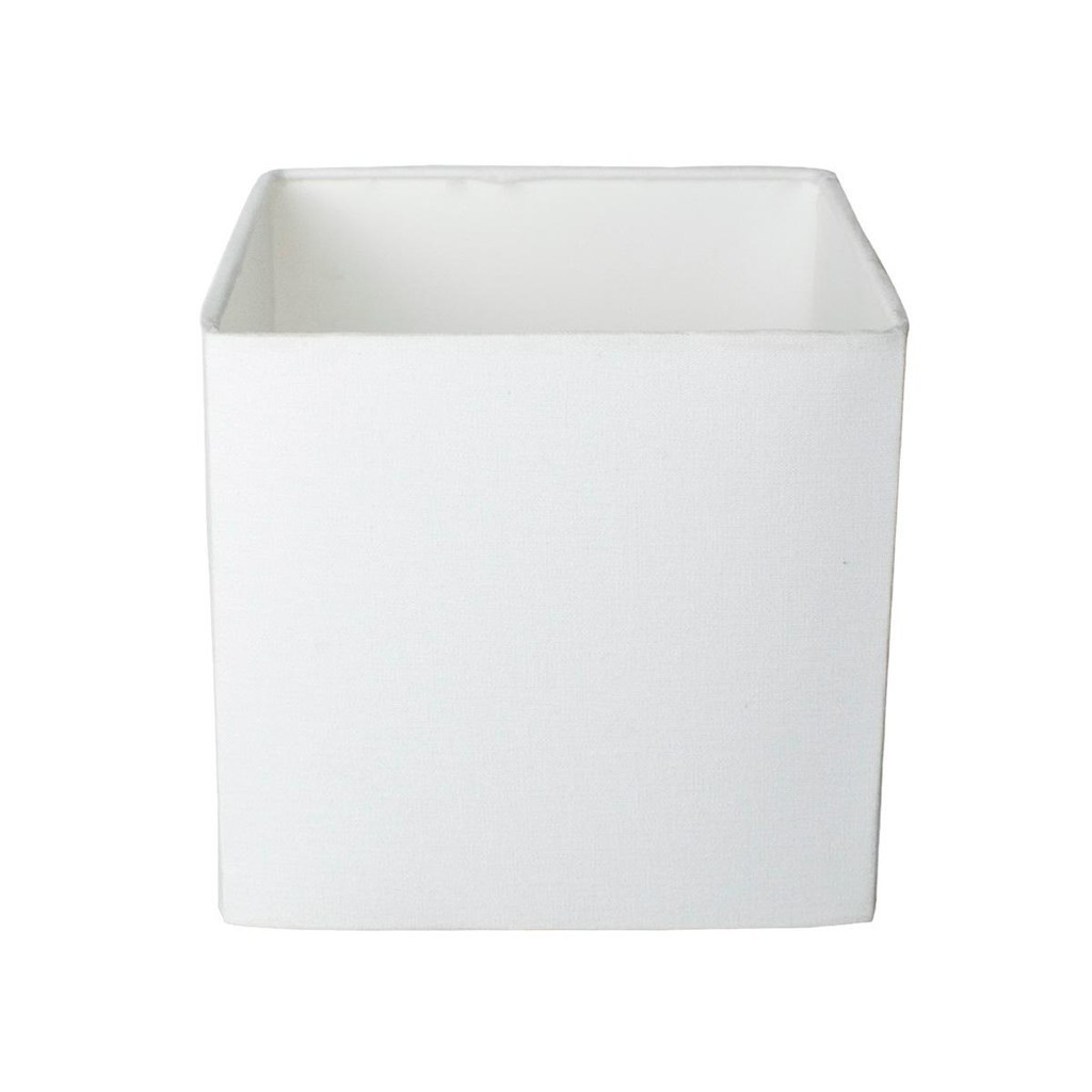 Cúpula de Abajur Quadrada 30x30x30cm Tecido Algodão Soquete Importado Ref 57 Cor bege, Preta branca