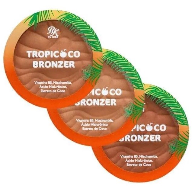 Pó Bronzeador Tropicoco RK by Kiss Bronzer - Sombra e Água Fresca, Pé na Areia, Banho de Sol