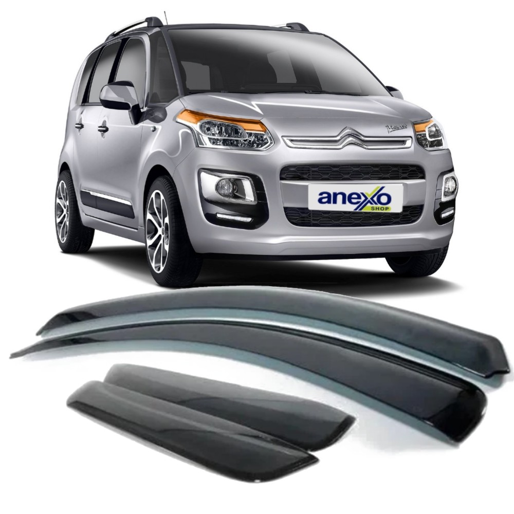 Calha de Chuva Citroen C3 Picasso 2011 a 2015 Ecoflex 71.003A Defletor Janela Kit