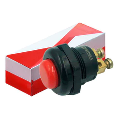 Botão Interruptor Partida Buzina Vermelho 2 Terminais Ospina 011053est
