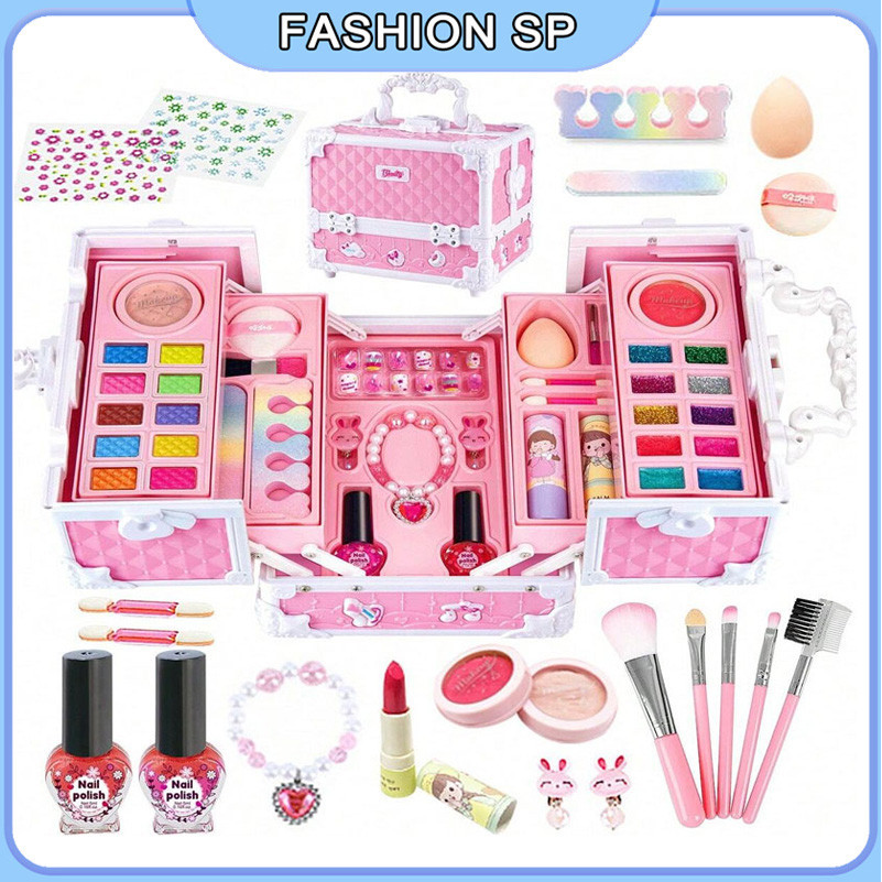 Conjunto Maquiagem C/maleta Infantil Lavável Presente Crianç