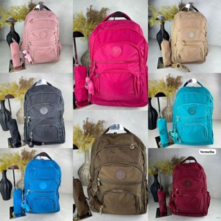 Mochila Grande com Estojo Escolar Linha KPL Ótimo Acabamento Acompanha Chaveiro Macaquinho Material Impermeável