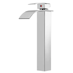 Torneira Cascata Banheiro Bica Alta Monocomando Inox Bancada Acabamento Brilhante Cromado