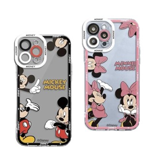 Capinha de Celular Minnie e Mickey Mouse Capa da Disney Para iPhone 11 12 13 14 15 Pro Max Xr 7 8 Plus Xs Case Silicone Flexível Personalizada desenhos Disney Proteção de lente