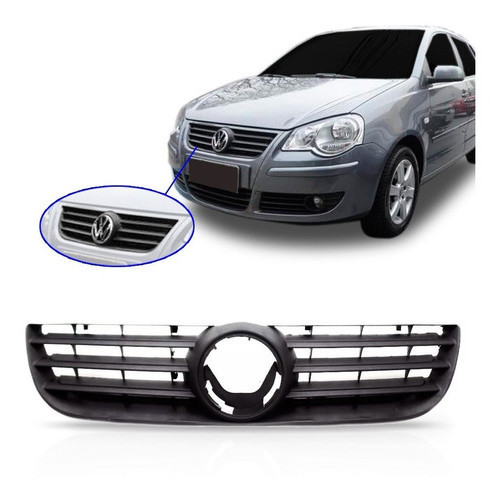 GRADE RADIADOR POLO 2006 2007 2008 2009 2010 2011 2012 PRETA em Oferta na Shopee