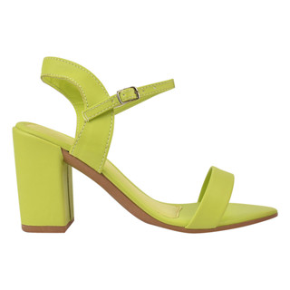 Salto Sandalia Feminina Lemon Casual Salto Grosso Fivela Ajustável