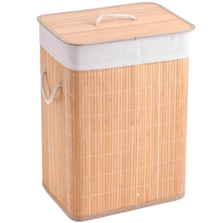 Cesto De Roupas Bambu Retangular Banheiro Lavanderia Duplo em Oferta na Shopee