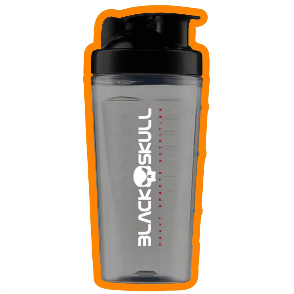 Coqueteleira Sqeeze Shakeira Black Skull Fumê 800ml Copo para Tomar Suplementos Água Academia