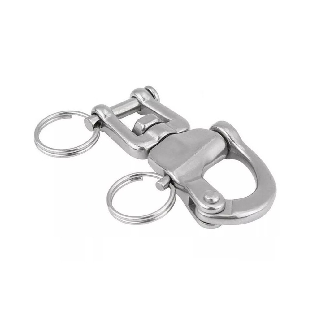Mosquetão Tubarão Olhal Giratório Manilha 10mm Aço Inox 316