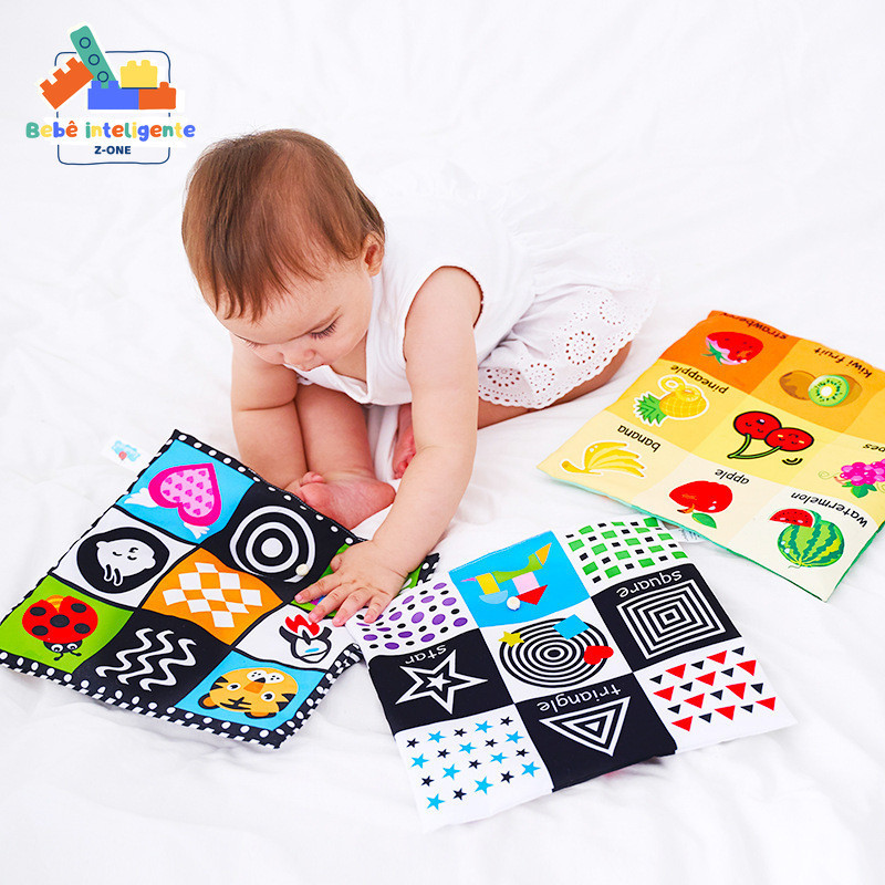 Baby Nine Grid Newspaper Cloth Book Livro De Pano De Educação Precoce Anel De Papel De Rasgo 0-3 Anos De Idade BB Toys Ringing Paper