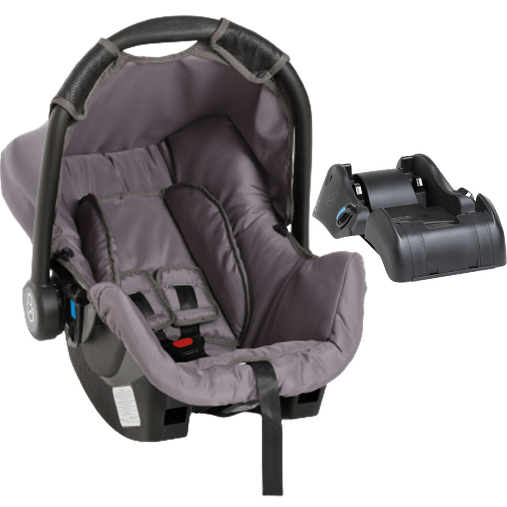 Bebe Conforto Galzerano com Base para Carro Grid Preto Cinza13kg