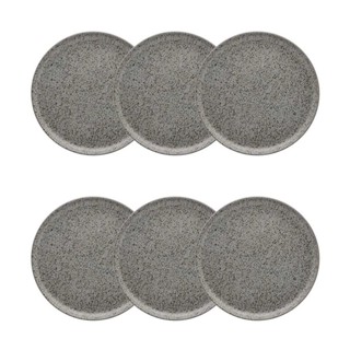 Kit Jogo 6 Pratos Sobremesa Oxford 20 cm Flat Gray em Cerâmica Decorada em Oferta na Shopee