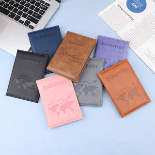 [Capa Da Caixa Do Cartão De Couro PU Passaporte Unisex New Simple Fashion Passport Cover World Thin Slim Travel Holder Carteira Para