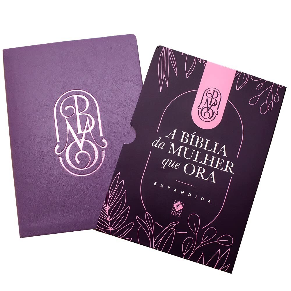 Bíblia da Mulher que Ora | Expandida | NVT | Letra Normal | Couro | Roxa - Books & Magazines