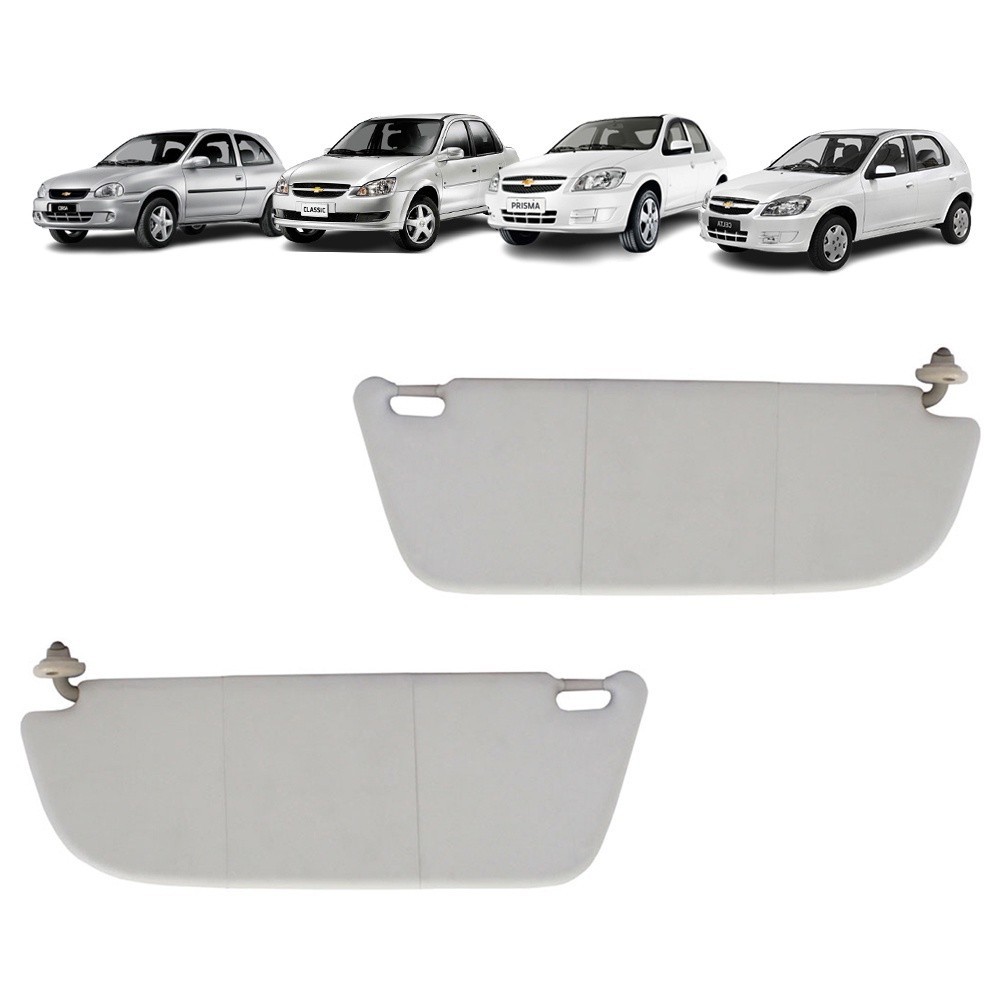 Par Quebra Sol Cinza Com Bolsa Chevrolet Corsa Classic Celta Prisma Newtec NT2202GM E NT2203GM em Oferta na Shopee