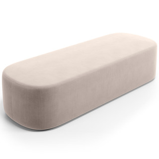 Puff Decorativo Orgânico para Living Quarto 140cm Doha W01 Suede Bege - Lyam Decor em Oferta na Shopee