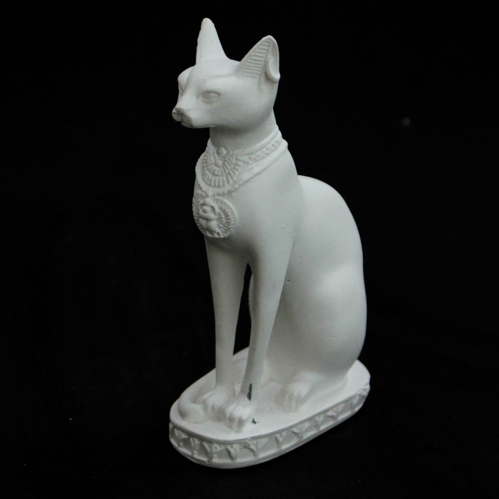 Imagem Gato Egípcio Deusa Bast - 13x07x04cm em Gesso para Pintar Pequena