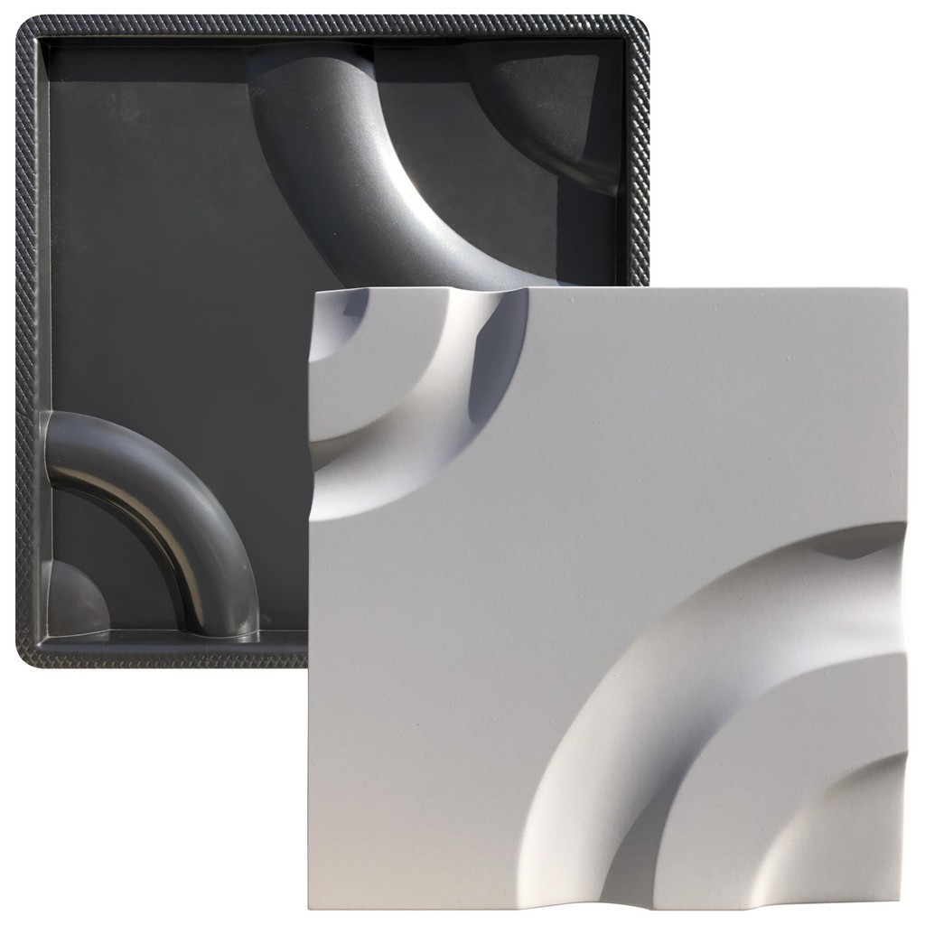 Forma 3D Gesso e Cimento ABS - Curvas 40x40