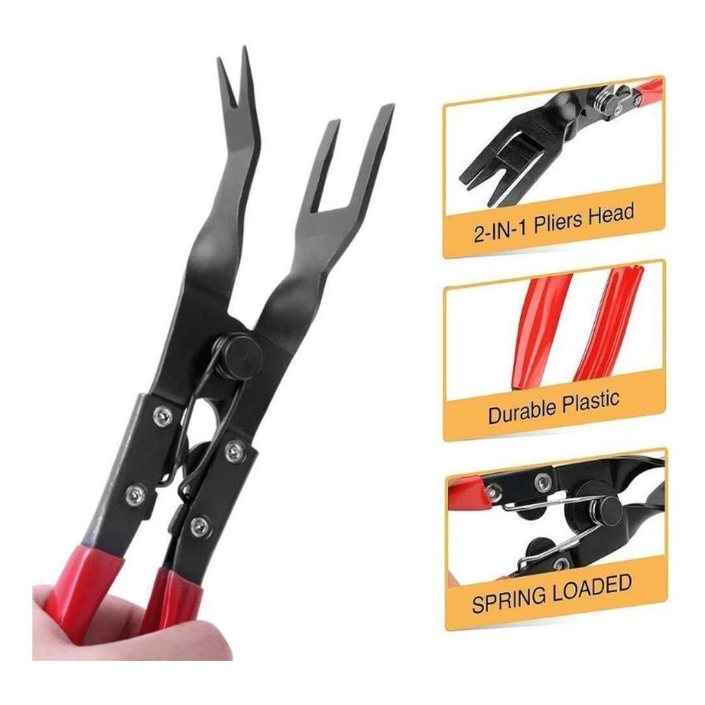 Kit 3  Alicate removedor Travas Fixadoras, grampos, forração, clips, forro de Teto e portas, assoalho Carro