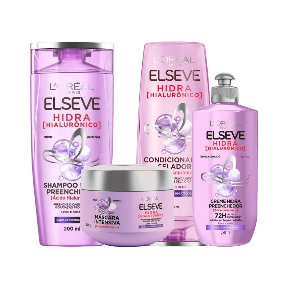 Kit L'Oréal Paris Hydra Hialurônico (4 produtos) em Oferta na Shopee