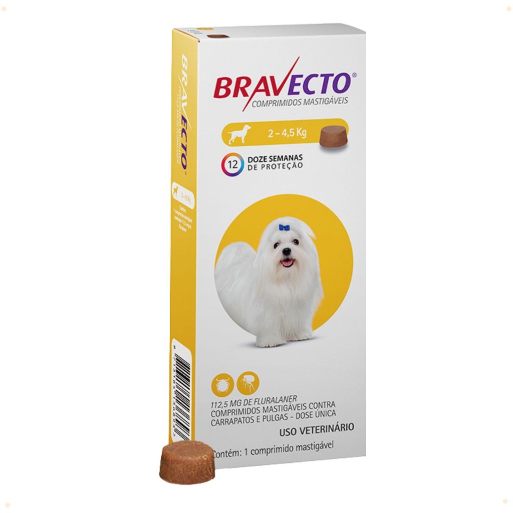Antipulgas Bravecto para Cães 112,5mg - 2 até 4,5kg MSD