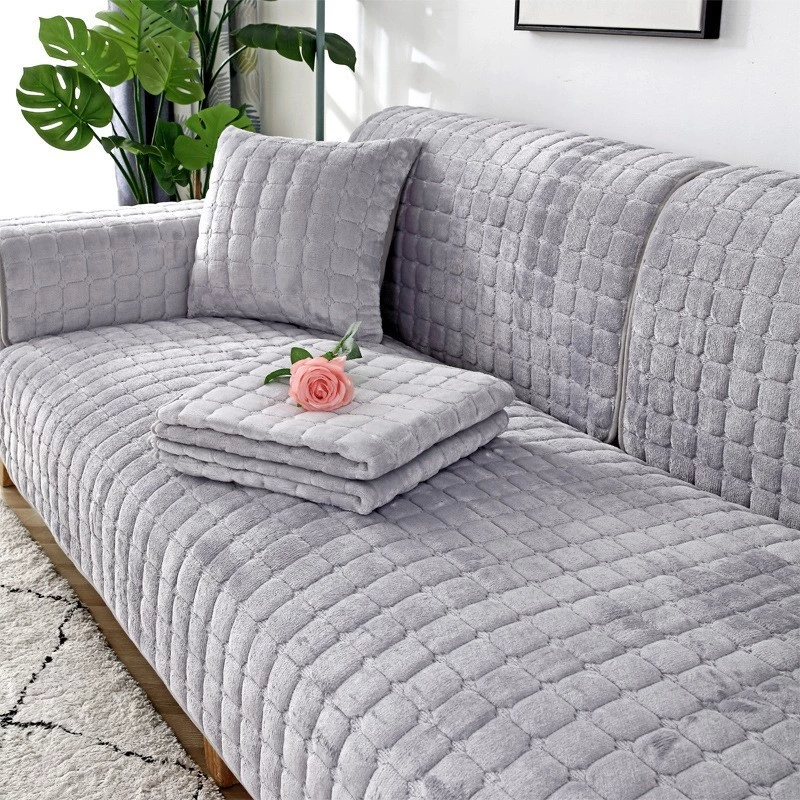 Capa De Sofá De Flanela Antiderrapante Universal Almofada De Sofá Simples 90x90cm — imagem 1