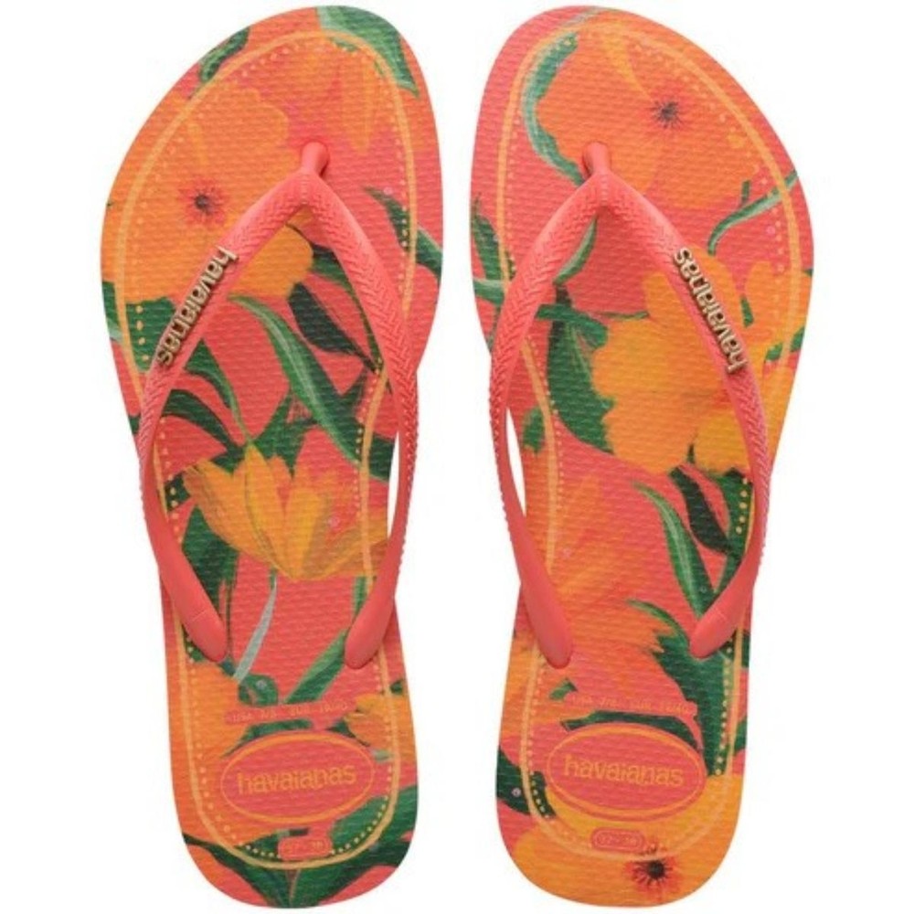Chinelo Havaianas Slim Tropical Feminino - Coral - Women Shoes