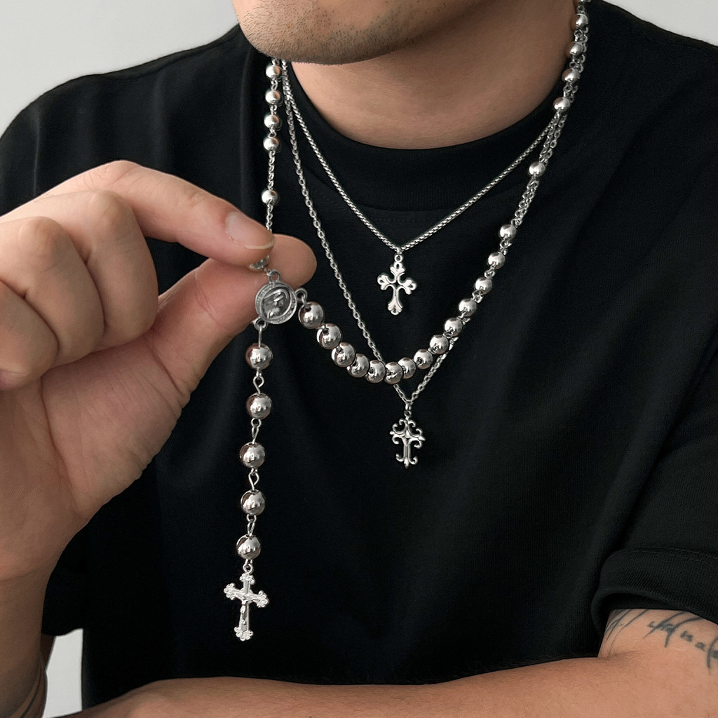 Moda Multicamadas Frisado Cruz Pingente Colar Clavícula Corrente Para Presente De Feriado Feminino em Oferta na Shopee