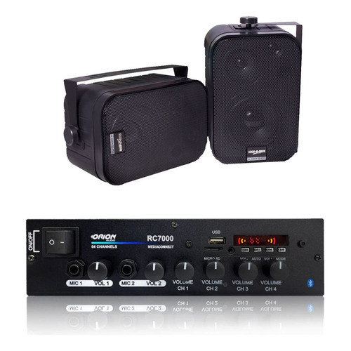 Kit Som Ambiente Amplificador Rc7000 + 2 Sp400 60wrms