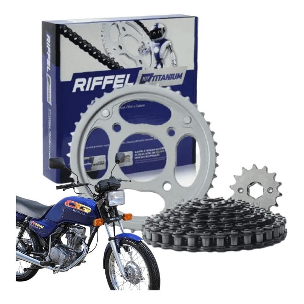 Kit Relacao Tracao Transmissao Cg 125 Titan Cargo Today 83 84 85 86 87 93 94 95 96 97 98 99 Sem Retentor Original Riffel
