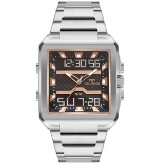 RELÓGIO TECHNOS MASCULINO ANADIGI PRATA BJ3758AA/1P