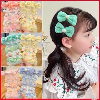 Conjunto De 10 Peças De Grampos De Cabelo Super Fada E Doce Tecido Pequena Princesa Com Franja Quebrados Estilo Flor Acessórios De Moda