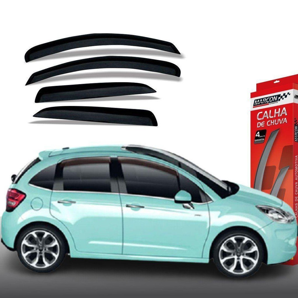 Calha de Chuva C3 Hatch 2012 em Diante 4 Portas Citroen Marçon