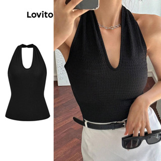 Lovito Regata Feminina Elegante E Lisa Em Jacquard Básica De Alta Elasticidade L77ED218