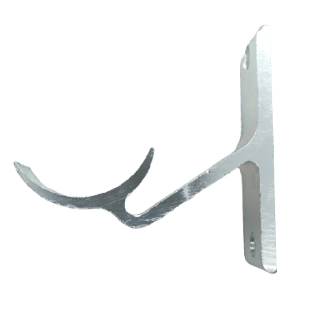 Suporte Corrimao Tubo Redondo Antigo Alumínio Brilhante Escada Parede KIT 2PCS