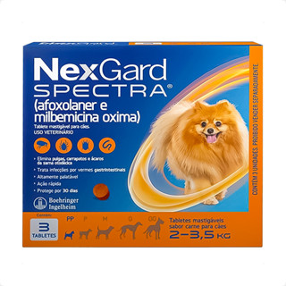 NexGard Spectra para Cães 2 a 3,5kg Antipulgas e Carrapatos - 3 Tabletes em Oferta na Shopee