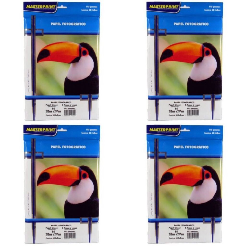 Papel Fotográfico A4 Glossy 115g 200 Folhas - Masteprint Premium