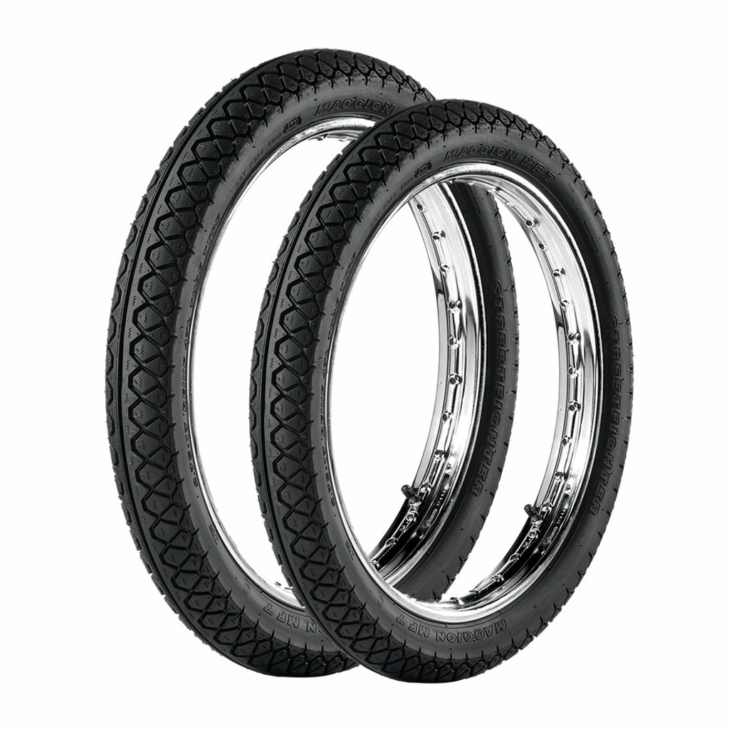 Pneus Para Moto Streetfighter 80/100-14 Traseiro e 60/100-17 Dianteiro Maggion Para Uso Com Câmara